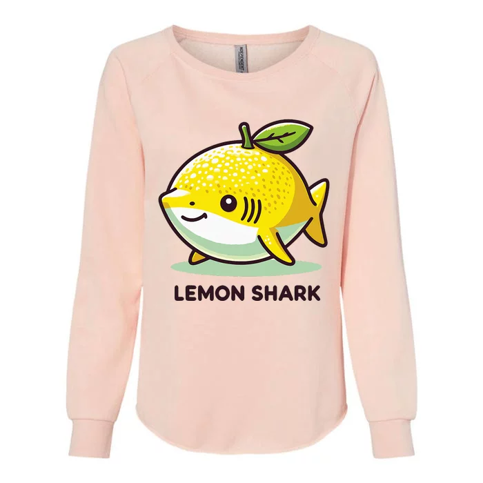 Lemon Shark Funny Animal Made Of Fruit Womens California Wash Sweatshirt