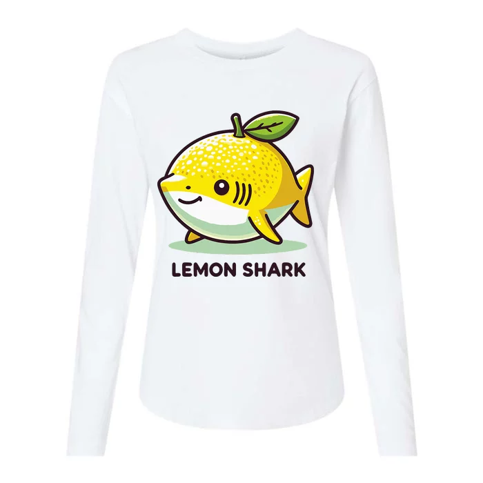 Lemon Shark Funny Animal Made Of Fruit Womens Cotton Relaxed Long Sleeve T-Shirt