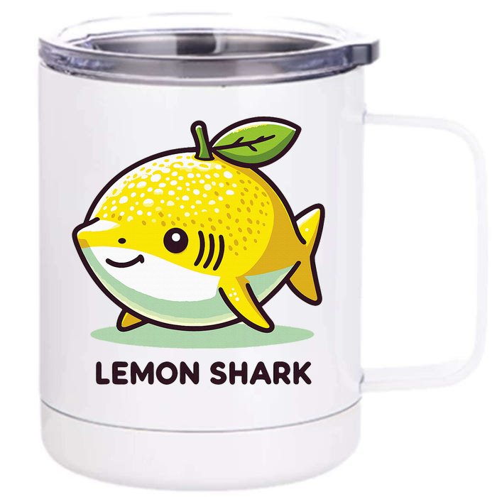 Lemon Shark Funny Animal Made Of Fruit Front & Back 12oz Stainless Steel Tumbler Cup