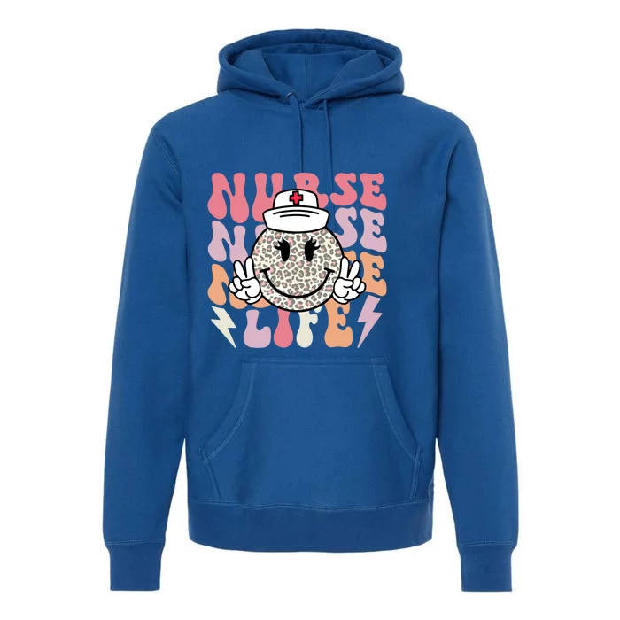 Leopard Smile Face Rn Nurse Life Nursing School Nurse Week Gift Premium Hoodie