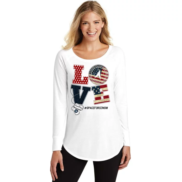 Love Space Force Mom Graduation Proud Space Force Mom Women's Perfect Tri Tunic Long Sleeve Shirt