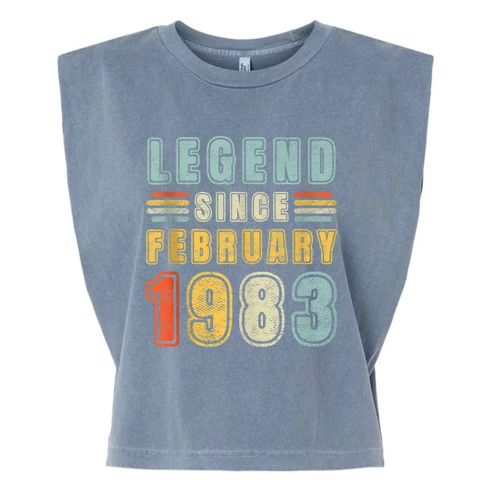 Legend Since February 1983 40 Year Old Vintage 40th Birthday Garment-Dyed Women's Muscle Tee