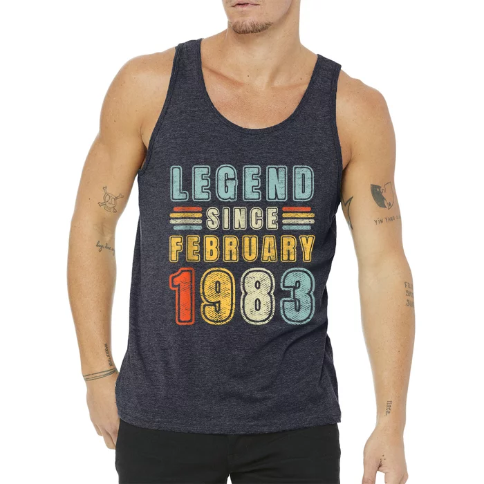 Legend Since February 1983 40 Year Old Vintage 40th Birthday Tank Top