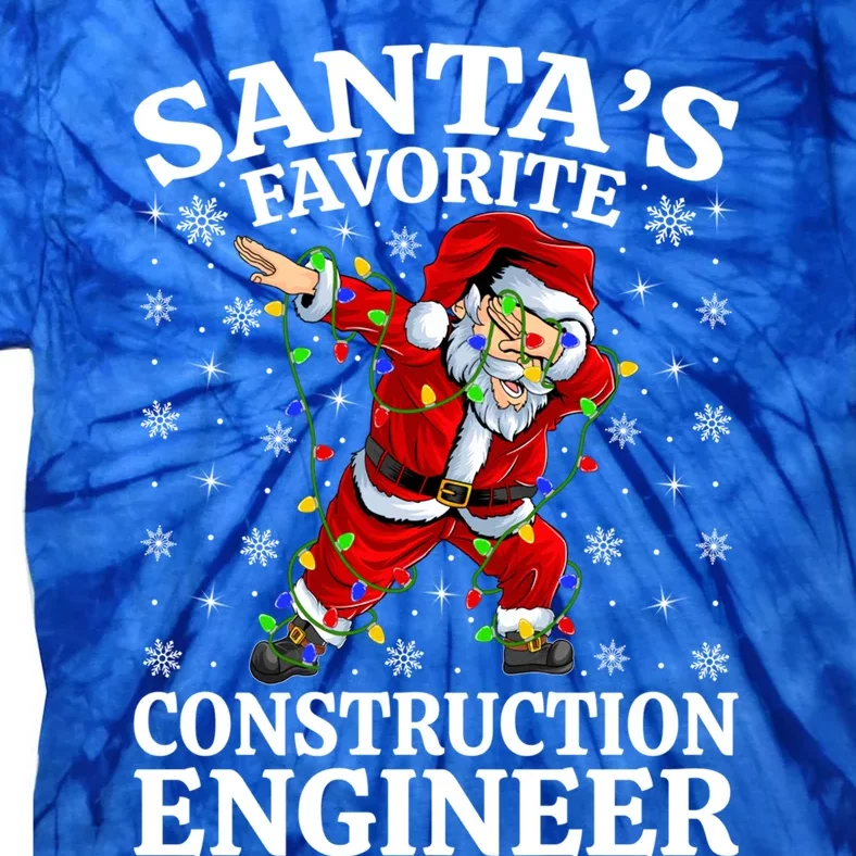 Lighting SantaS Favorites Construction Engineer Christmas Gift Tie-Dye T-Shirt