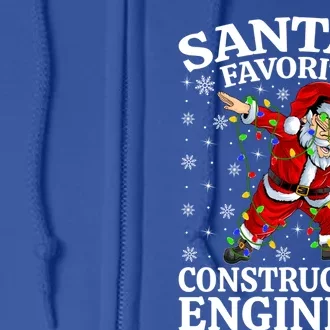 Lighting SantaS Favorites Construction Engineer Christmas Gift Full Zip Hoodie