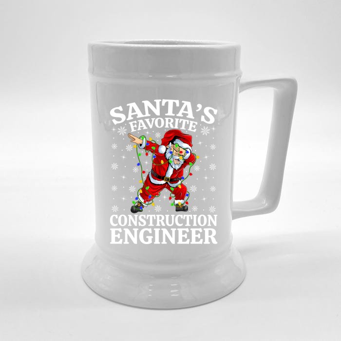 Lighting SantaS Favorites Construction Engineer Christmas Gift Front & Back Beer Stein