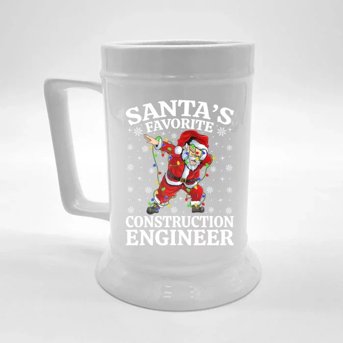 Lighting SantaS Favorites Construction Engineer Christmas Gift Front & Back Beer Stein