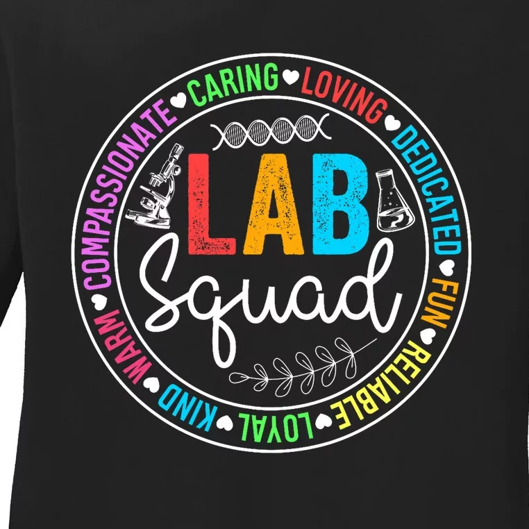 Lab Squad Funny Lab Week 2024 Medical Laboratory Technician Ladies Long Sleeve Shirt