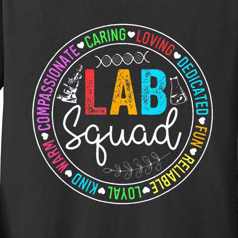 Lab Squad Funny Lab Week 2024 Medical Laboratory Technician Kids Long Sleeve Shirt