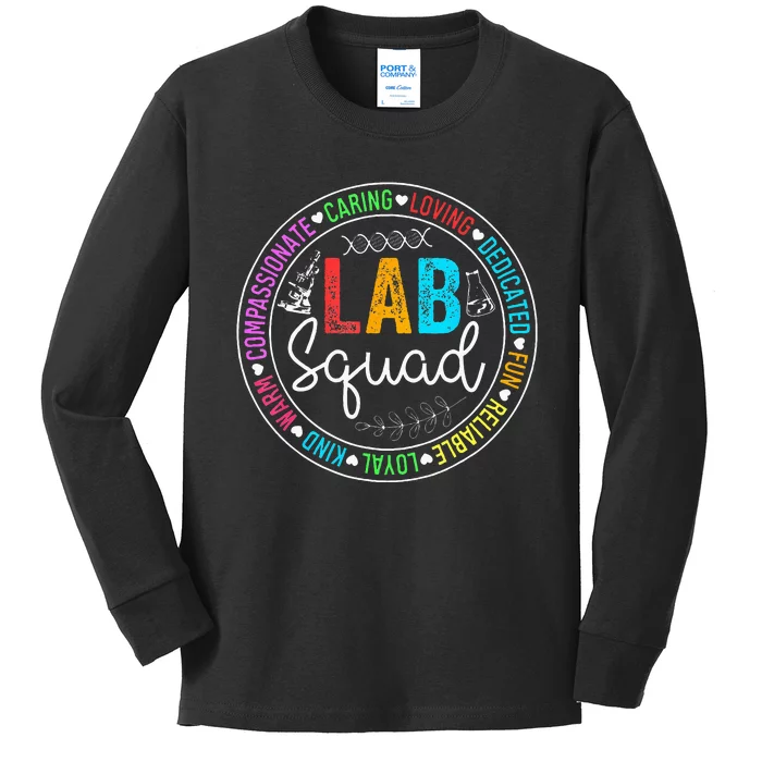 Lab Squad Funny Lab Week 2024 Medical Laboratory Technician Kids Long Sleeve Shirt