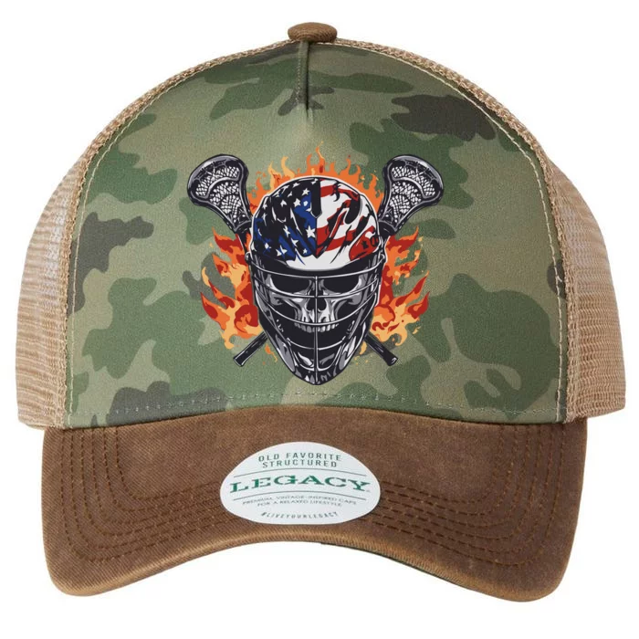 Lacrosse Skull Flames Legacy Tie Dye Trucker Hat