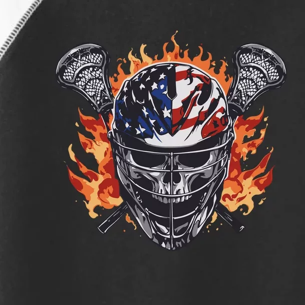 Lacrosse Skull Flames Toddler Fine Jersey T-Shirt