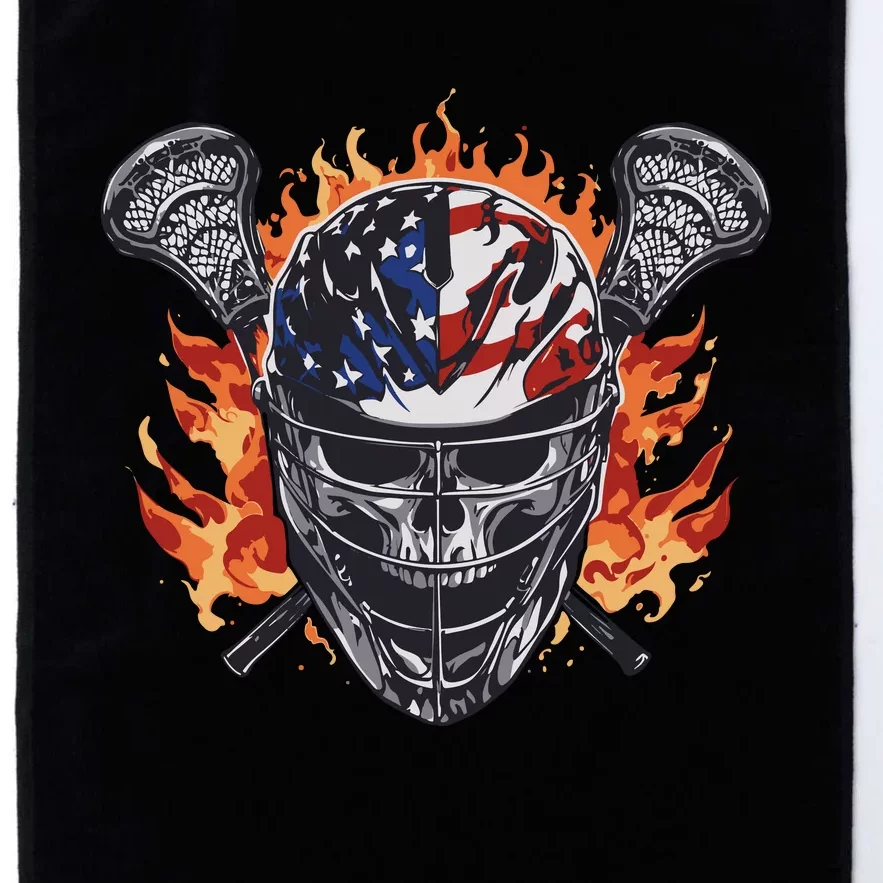 Lacrosse Skull Flames Platinum Collection Golf Towel