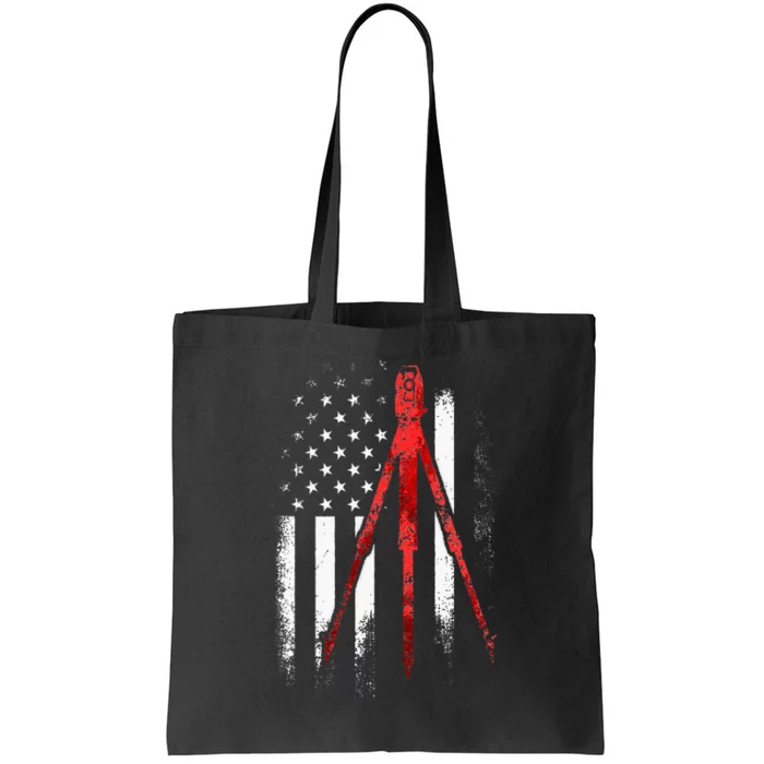 Land Surveying Flag Tool USA Funny Surveyor Gifts Tote Bag