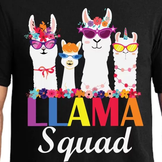 Llama Squad Funny Cute Llama Matching Pajama Set