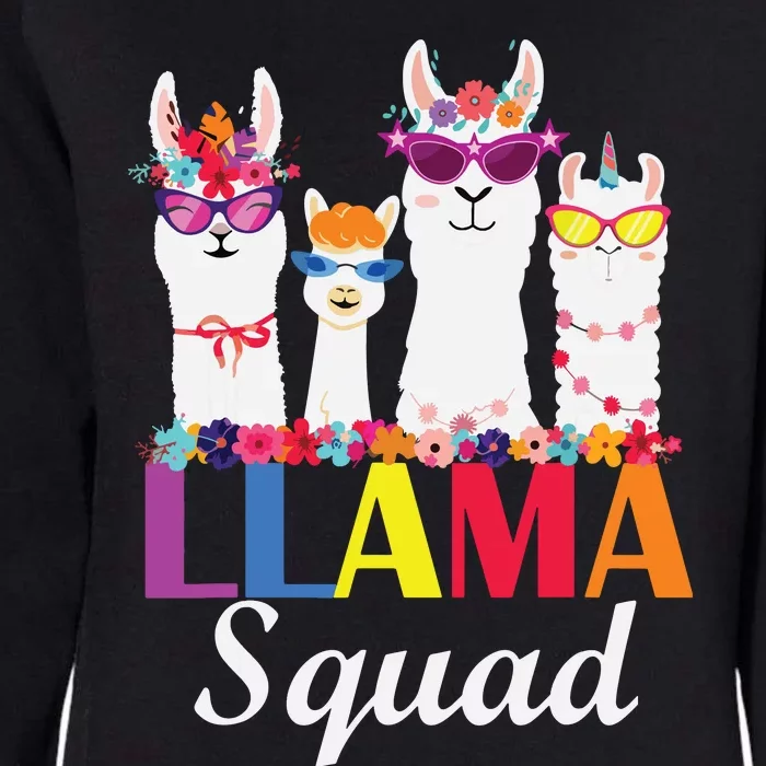 Llama Squad Funny Cute Llama Matching Womens California Wash Sweatshirt