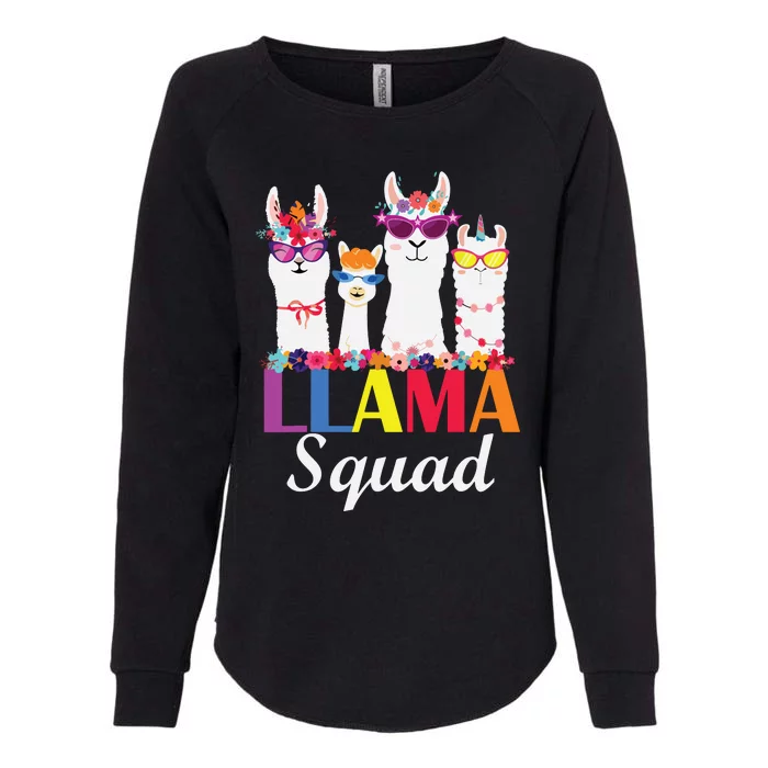 Llama Squad Funny Cute Llama Matching Womens California Wash Sweatshirt