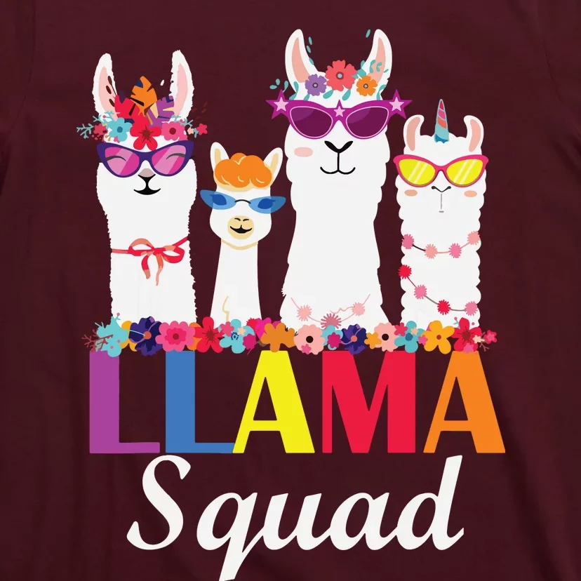 Llama Squad Funny Cute Llama Matching T-Shirt