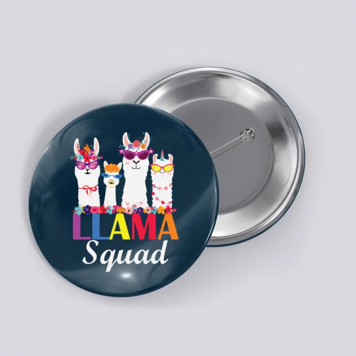 Llama Squad Funny Cute Llama Matching Button