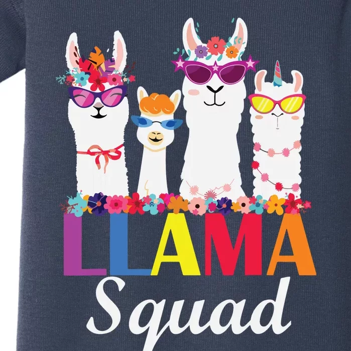 Llama Squad Funny Cute Llama Matching Baby Bodysuit