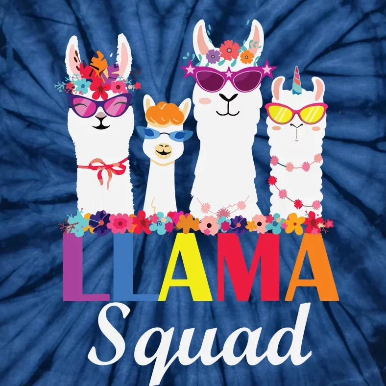 Llama Squad Funny Cute Llama Matching Tie-Dye T-Shirt