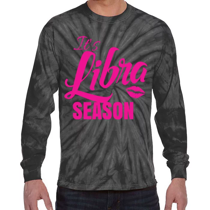 Libra Shirts For Women ItS Libra Season Libra Zodiac Sign Tie-Dye Long Sleeve Shirt