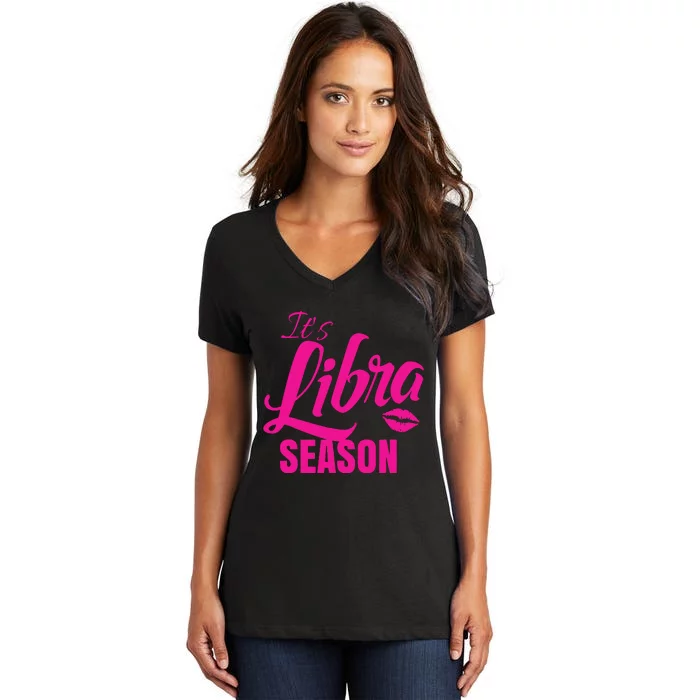 Libra Shirts For Women ItS Libra Season Libra Zodiac Sign Women's V-Neck T-Shirt