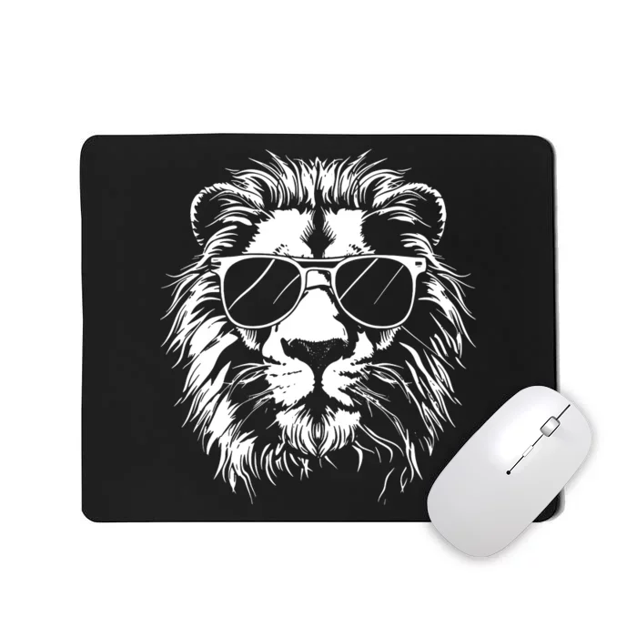 Lion Sunglasses Graphic Mousepad