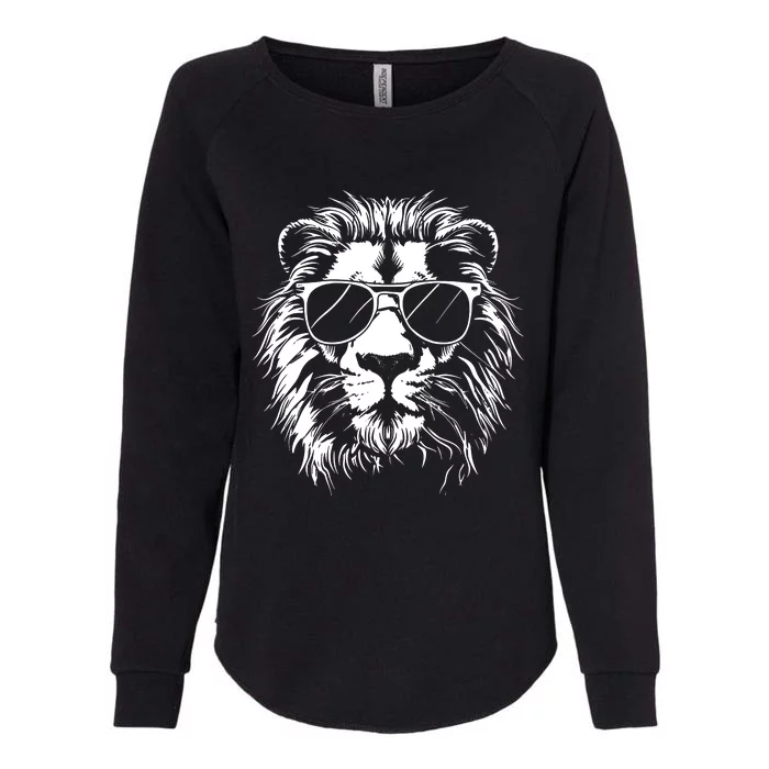 Lion Sunglasses Graphic Womens California Wash Sweatshirt