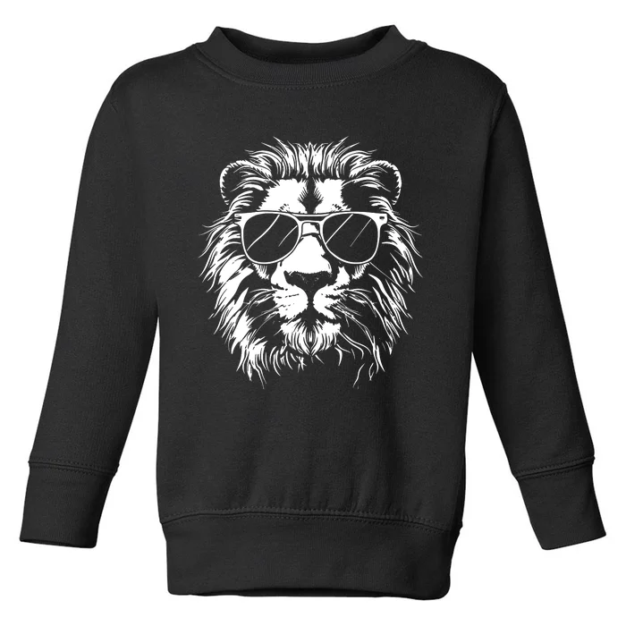 Lion Sunglasses Graphic Toddler Sweatshirt