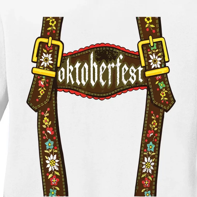 Lederhosen Shirts German Oktoberfest Lazy Halloween Costume Ladies Long Sleeve Shirt