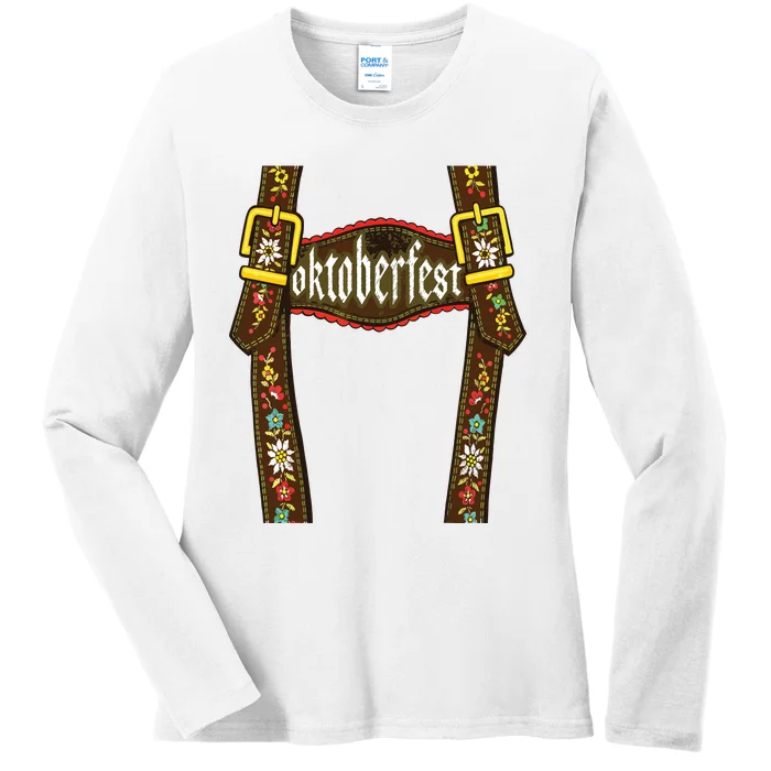 Lederhosen Shirts German Oktoberfest Lazy Halloween Costume Ladies Long Sleeve Shirt