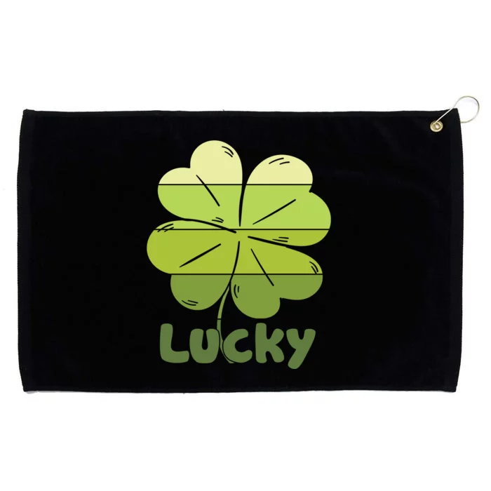 Lucky Shamrock Green Pattern Grommeted Golf Towel