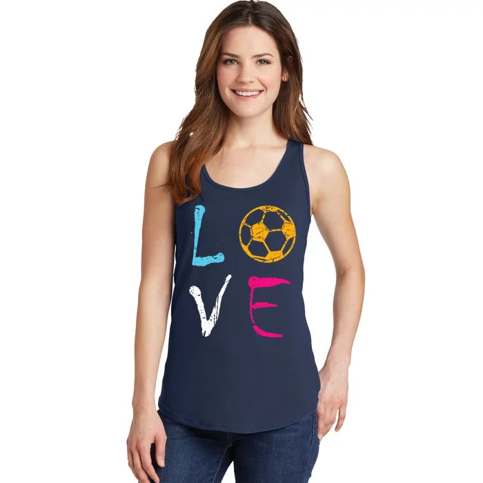 Love Soccer Girl Funny Soccer Player Ladies Essential Tank