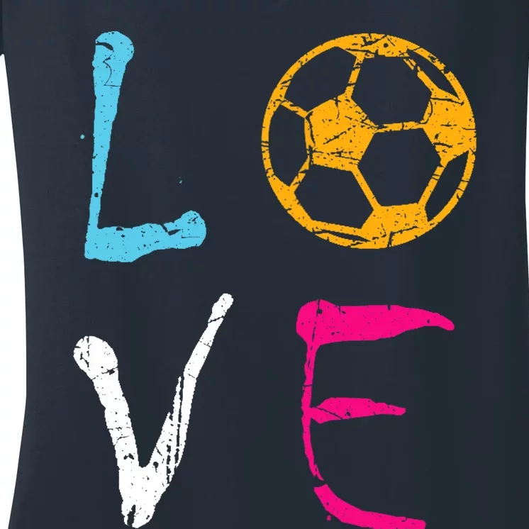 Love Soccer Girl Funny Soccer Player Women's V-Neck T-Shirt