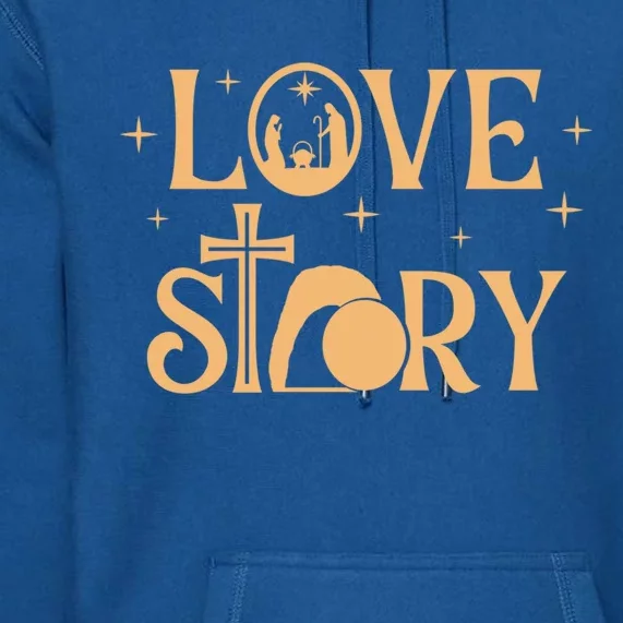 Love Story God Christmas Nativity Cross Empty Tomb Jesus Premium Hoodie