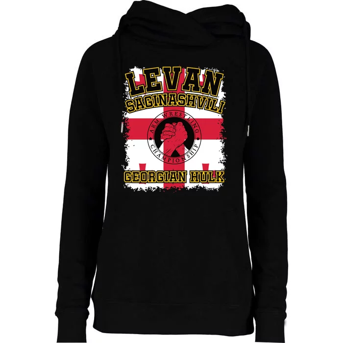 Levan Saginashvili Arm Wrestling Champion Womens Funnel Neck Pullover Hood