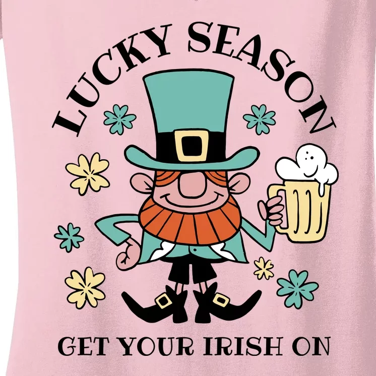 Lucky Season Get Your Irish On Leprechaun Women's V-Neck T-Shirt