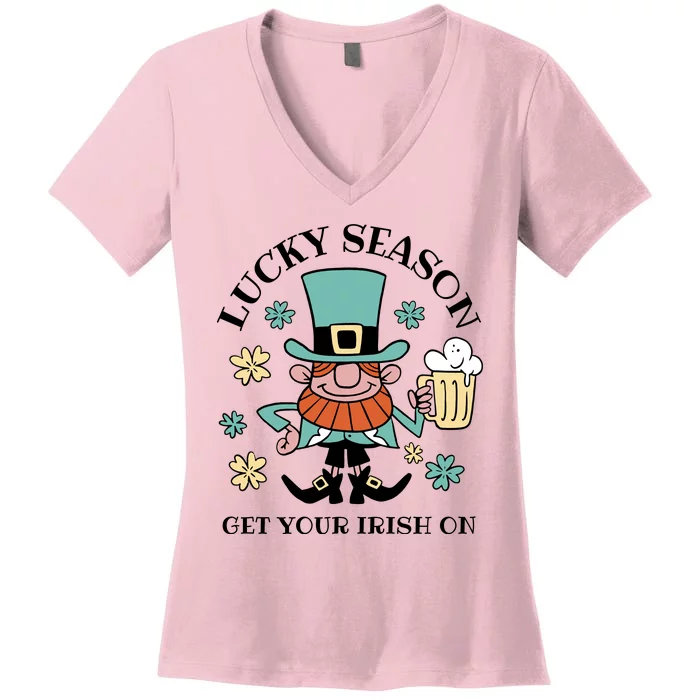 Lucky Season Get Your Irish On Leprechaun Women's V-Neck T-Shirt