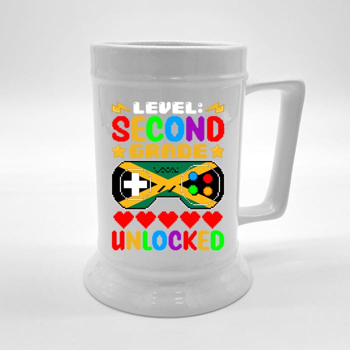 Level Second Grade Unlocked Controller Jamaica Back To Schoo Gift Front & Back Beer Stein