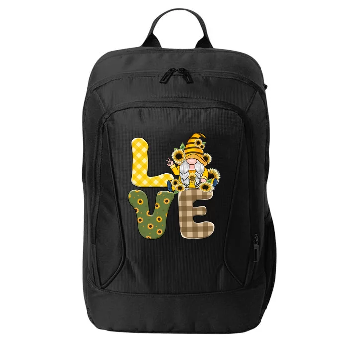 Love Sunflower Gnome Sublimation City Backpack