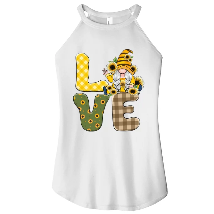 Love Sunflower Gnome Sublimation Women’s Perfect Tri Rocker Tank