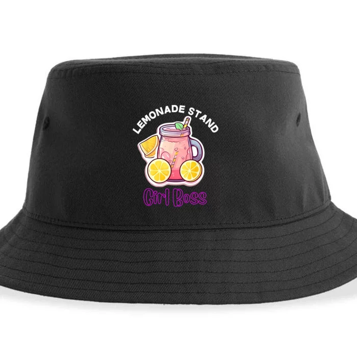 Lemonade Stand Girl Boss Crew Summer Fruit Lemon Juice Sustainable Bucket Hat