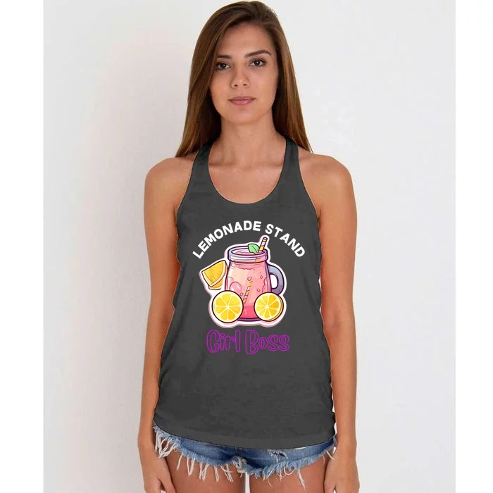 Lemonade Stand Girl Boss Crew Summer Fruit Lemon Juice Women's Knotted Racerback Tank