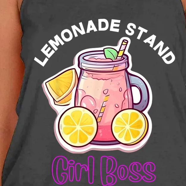 Lemonade Stand Girl Boss Crew Summer Fruit Lemon Juice Women's Knotted Racerback Tank