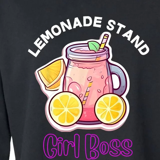 Lemonade Stand Girl Boss Crew Summer Fruit Lemon Juice Cropped Pullover Crew