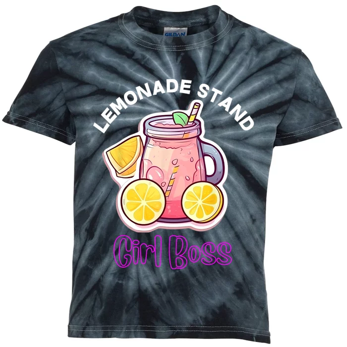 Lemonade Stand Girl Boss Crew Summer Fruit Lemon Juice Kids Tie-Dye T-Shirt