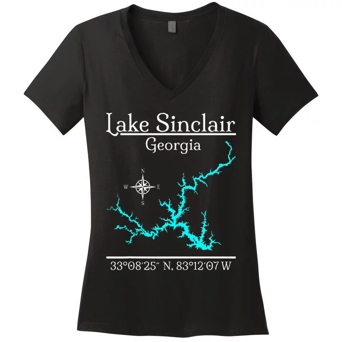 Lake Sinclair Georgia Women's V-Neck T-Shirt