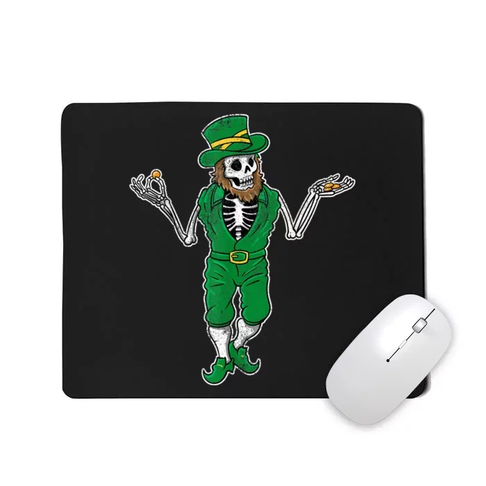 Leprechaun Skeleton Green Skull Goth Grunge St Patrick's Day Mousepad