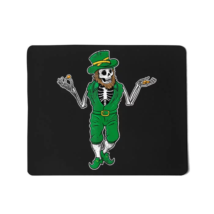 Leprechaun Skeleton Green Skull Goth Grunge St Patrick's Day Mousepad